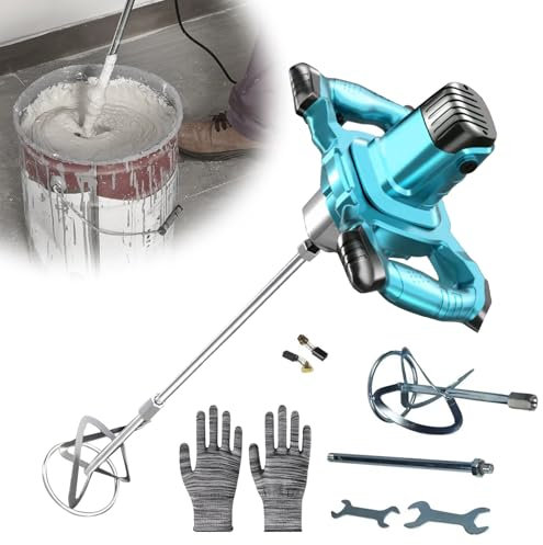Miscelatore Elettrico, 3100W Betoniera, Miscelatore per Malta. Regolabile a 6 Velocità, Soft Start, Per La Miscelazione di Vernice, Liquami di Cemento, Calcestruzzo, Malta, Riempitivo