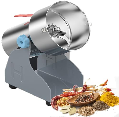 Quixnova Macina per Cereali per spezie da Cucina in Acciaio Inossidabile, Macina per Cereali oscillante a 270° con Interruttore Timer e Protezione da sovraccarico per Erbe/spezie/Noci/Cereali,1000g