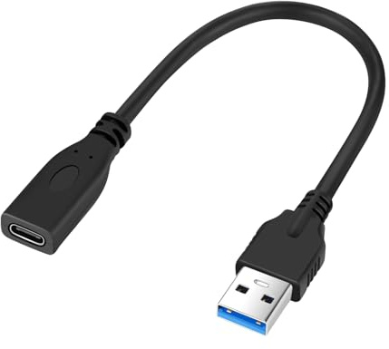 Thzzhnno USB C auf A Kabel 0.2M, Typ C auf A 10Gbps Datenübertragungsadapter, Ladeverlängerungskabel für Samsung, MacBook, Thunderbolt 4/3