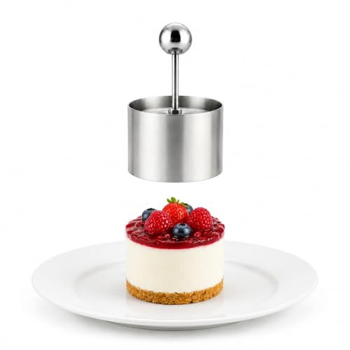 CHEFZOCO Molde Para Platos Fríos, Molde de prensa circular, molde para pasteles, Accesorio Circular cocina, Utensilios e Cocina, Moldes tartar, Acero inoxidable, Diámetro 6 cm x 5 cm altura