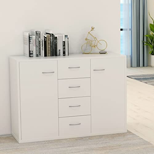 FIRBNUS Aparador Moderno Aparador para Salón Mueble Auxiliar para Salón Cocina 88x30x65 cm Blanco