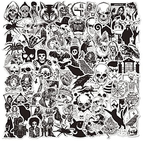 Lotsdonxia 100-Piece Vinyl Waterproof Sticker Set Versatile and Durable Decorations Creative Expression for Personalized Phone, Laptop, Suitcase, and Cabinet (Gothic Style)