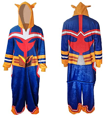 Jilijia MHA Costume de cosplay All Might Anime Cosplay Vêtements de nuit Combinaison Pyjama pour fête d'Halloween