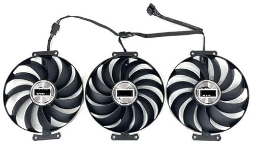 QKFTCSDW Ventilateur de Refroidissement de Remplacement 95MM CF1010U12S T129215SU, Compatible avec la Carte Graphique ROG Strix RTX 3060 Ti 3070 3080 3090 Ti(Black 3-Fan)