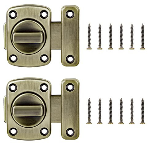 Yesaler Cerradura de Puerta Perno de Puerta Cerrojo de Perno Aleación de Zinc Acabado Cepillado Cerradura Puerta con Tornillos 2 Piezas (Bronce Verde)