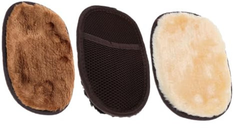 Ipetboom Guanto per Lucidare le Scarpe in Lana Sintetica, Panno per Pulizia Scarpe e Articoli in Pelle, per Lucidare e Pulire, 3 Pezzi