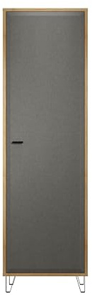 Garderobenschrank Cheyenne Eiche Navarra / Filz Dark Grey · B 60 x H 200 cm | B 60 x H 200 x T 42 cm · Soft-Close-Dämpfer · 12 cm Metallbeine · 1 Tür, 5 Einlegeböden