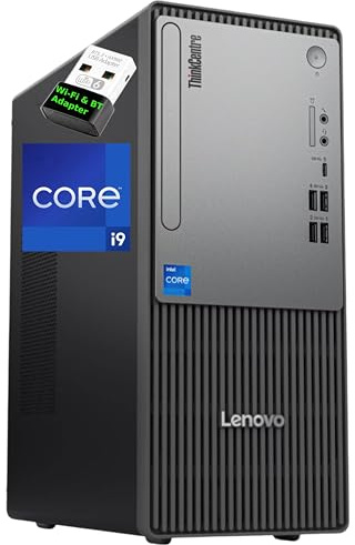 Lenovo Ordinateur tour ThinkCentre Neo 50T - Intel Core i9-12900K, 64 Go de RAM, 4 To NVMe SSD, HDMI, VGA, USB Type-C, lecteur de cartes, adaptateur Wi-FI/BT, ordinateur de bureau Gen 5, Windows 11