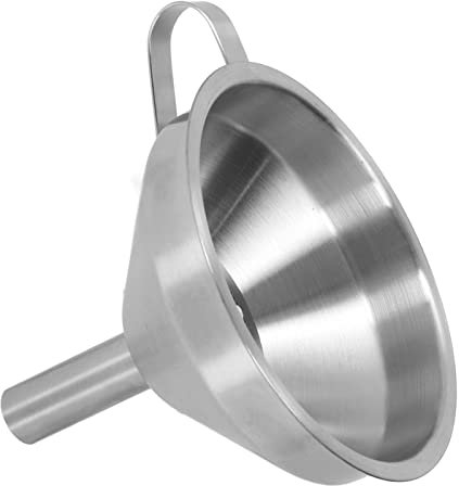 ZAICOLER Kitchen Funnel, Large Industrial Funnel with Strainer Brush Metal, Stainless Steel for Kitchen and Industrial Use