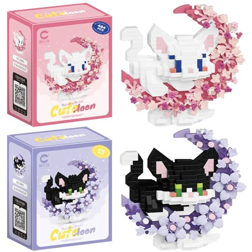 Mini Tier-Baukasten-Set Bausteine Spielzeug Kit Klemmbausteine Katze | Tiere Figuren Klemmbausteine Mini-Tier-Baukasten-Set Mini Bricks Bauen Bauklötze Bausteine