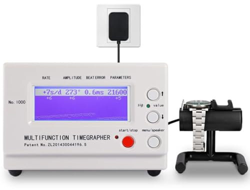 Professional No.1000 Watch Practical TimeGrapher - Strumento di calibrazione di temporizzazione a 6 Posizioni con sensore Microfono e Schermo LCD per Orologi Meccanici/Automatici