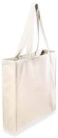 Wonky Line Bolsa tote de lona de algodón - Natural