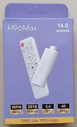 4K Ultra HD H96Max Media Player Smart TV Stick, HD2.0 BT5.4, WiFi 6