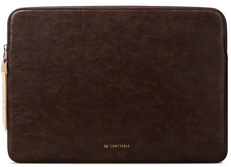 Comfyable Dünne Laptop-Hülle kompatibel mit MacBook Air 13 Zoll M4 M3 M2 M1, MacBook Pro 13 Zoll, wasserdichte PU-Lederhülle, Palisanderholz