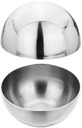QUARKZMAN 2 Pezzi Sfera Cava Metà In Acciaio Inox 61mm(2.4) Diametro Sfere Decorative Coperchio Mezza Sfera Per Ringhiera Superficie Specchiata Per Scale Centrotavola Decorazione Esterna