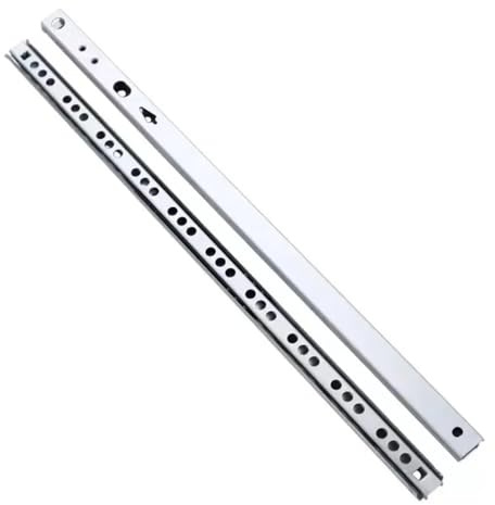 4PCS 17mm Wide Two Way Slide Drawer Rail Furniture Metal Ball Bearing Slides Keyboard Cabinet Cupboard Runners for Drawer(374mm-15inch)