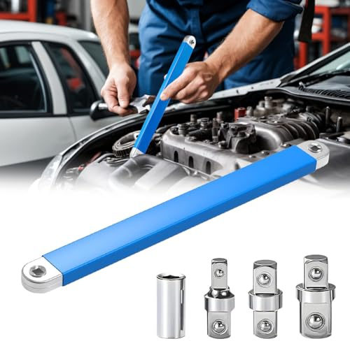 Aoreun Clé d'extension Décalée, Clés à Rallonge Cliquet Professionnelle avec adaptateur d'entraînement 1/2, 1/4 et 3/8 pour Clé Universelle Allongée