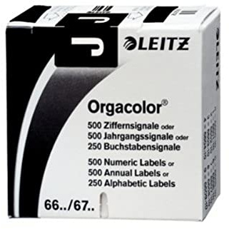Leitz 66191000 Orgacolor Buchstabensignal J, 250 Stück, schwarz