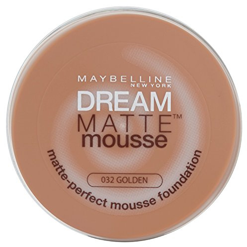 Maybelline Dream Matte Mousse 32 Golden Cazuela Crema - base de maquillaje (Golden, Piel mixta, Piel normal, Piel sensible, Piel grasosa, Cazuela, Crema, Mate, 57 mm)