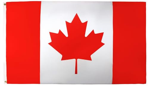 AZ FLAG - Drapeau Canada - 90x60 cm - Drapeau Canadien 100% Polyester Avec Oeillets Métalliques Intégrés - Pavillon 50 g