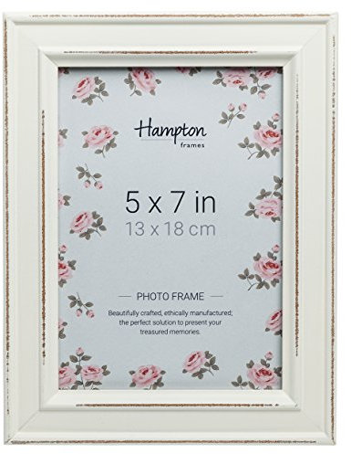Hampton Frames | Cornice portafoto in legno anticato, 13x18 cm, stile shabby chic, vetro | Esposizione verticale/orizzontale, per casa e ufficio