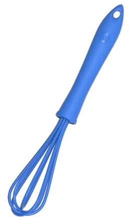 Kochblume Schneebesen S | Premium-Silikon & BPA frei| Hitzebeständig | Spülmaschinenfest | 19cm | Farbe: blau