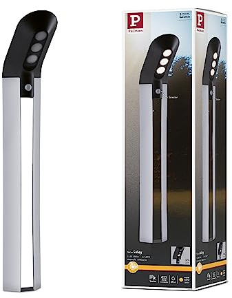 Paulmann 94252 Solar Pollerleuchte Soley LED Außenleuchte incl. 1x1,22 Watt Anthrazit Kunststoff 3000 K Warmweiß