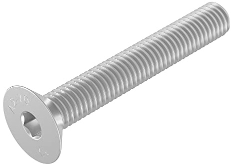 Tornillo avellanado SECCARO M5 x 35 mm, acero inoxidable V2A VA A2, DIN 7991 / ISO 10642, zócalo hexagonal, 20 piezas