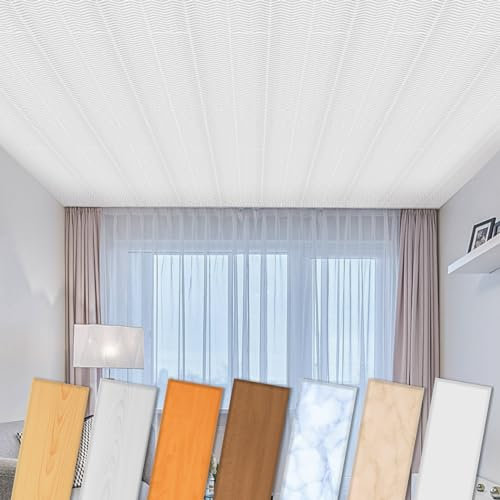 Paneles de techo HEXIM de XPS 100x16,7cm - revestimiento de techo moderno de plástico de poliestireno (10 metros cuadrados P-100.W) paneles de pared adecuados para habitaciones húmedas