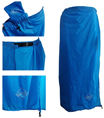 onewind Gonna antipioggia mezza poncho impermeabile ultraleggero in nylon antipioggia, fodera antivento per ciclismo, equitazione, campeggio, escursionismo (blu)