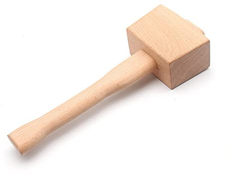 LIANCHEN Holzhammer Holzbearbeitungshammer Professionelle Holzbearbeitung Hammer Holzbearbeitungswerkzeug Buche massiv Schlagfestigkeit Rissfestigkeit für Meißel Geschnitztes (Holzfarbe, 245mm)
