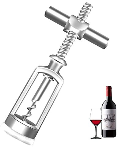 XCWTBL, abridor de botellas de vino de aleación de zinc campana sacacorchos, tornillo cruzado cuchillo de camarero utilizado para vinos de corcho como vino tinto abierto y vino blanco seco (001)