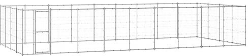 vidaXL Hundgård för utomhusbruk galvaniserat stål 43,56 m², hundhus, hundburar, inhägnad, hundbur, hundstaket, inhägnader, hundstaket, hundgård