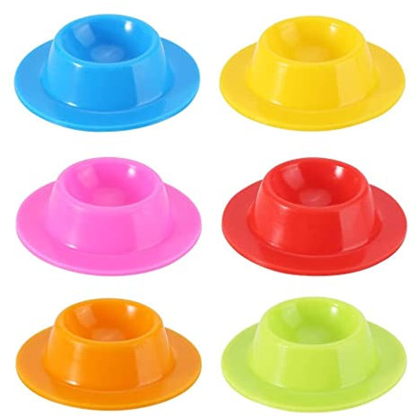 LATRAT 6 hueveras de silicona, multicolor, apilables, reutilizables, irrompibles, coloridas, apilables, juego de tazas para huevos, juego de 6 unidades