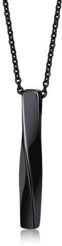 TempBeau Halskette Herren Schwarz Geometric Anhänger Möbius Halskette Edelstahl mit 60cm Ketten Schmuck Geschenk für Männer Junge Teenager