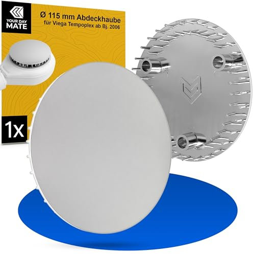 Coperchio per scarico doccia, Ø 115 mm, compatibile con il set di scarico Viega Tempoplex a partire dal modello 2006, adatto al modello 6964.0, per foro di scarico Ø 90 mm, ABS ASA cromato