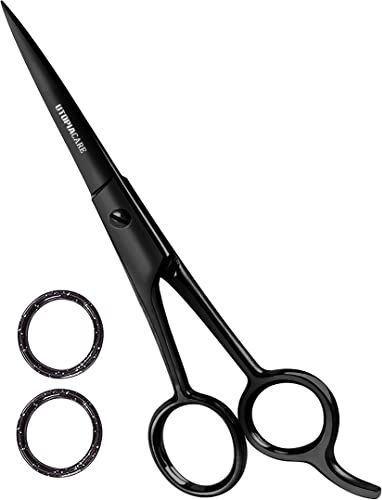 Utopia Care Barber & Professional Hairdressing Scissors for Hair Cutting, Sharp Edge for Clean Trimming & Dressing, Shears for Women, Men, Adults, Kids Styling cuts (5.5 Inch, Black, 1 Piece)