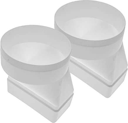 Vent Systems 110 × 55 mm auf Ø100 mm Adapter – 2 Stück – Weißer Kunststoff Lüftungskanalverbinder, rechteckig zu rund – Kompakter Steckadapter für Lüftung, Heizung - Nicht geeignet für AC-Geräte.