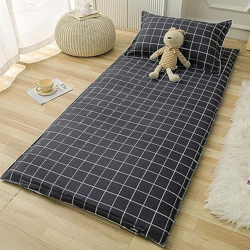 Couverture Japonaise De Matelas De Futon,Housse De Matelas Zippée en Tatami,Housse De Protection 100% Coton pour Matelas De Futon De Sol Traditionnel pour Matelas Sale,Style1,90x190cm/35x75