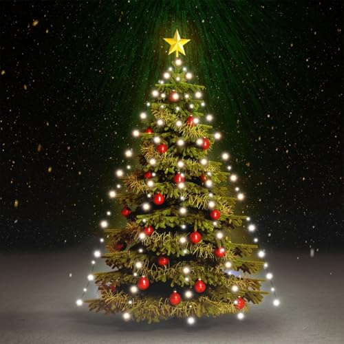 Homgoday Lichternetz für Weihnachtsbaum, 150 LEDs, kaltweiß, 150 cm, Weihnachtsdekoration, künstlicher Weihnachtsbaum, dünne Halterung