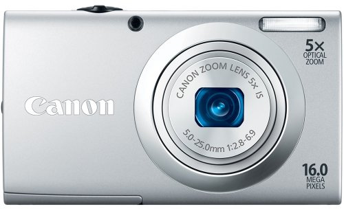Canon PowerShot A2400 is 16.0 MP Digital Camera with 5X Optical Zoom 24mm Wide-Angle Lens with 720p Full HD Video Recording, and 3.2-Inch Touch Panel LCD Silver (Renewed)