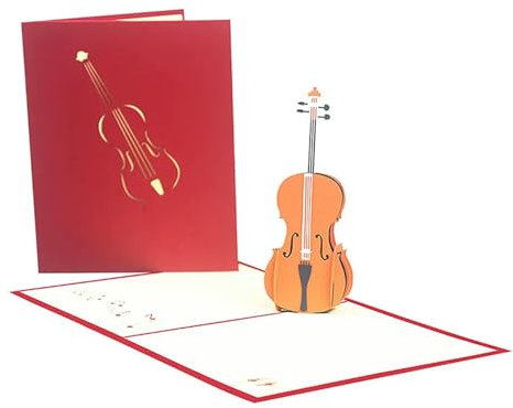 3D Holz Gitarre Pop Up Grußkarte Musik Festival Violine Klavier Konzert Einladung Postkarte Geschenke