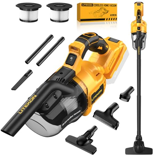 LITEKON Cordless Vacuum Cleaner Compatible with 20V Max Battery (No Battery), Battery Operated Handheld Vacuum Cleaner for Hardwood Floors, Carpets, Car Cleaning, 125AW (Tool Only)