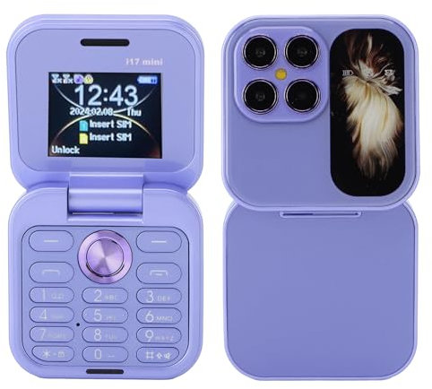 PUSOKEI Mini Téléphone Portable à Rabat 2G avec écran de 1,77, Le Plus Petit Téléphone Portable à Rabat avec Double Emplacement Nano SIM, Radio FM, Caméra Arrière HD, Batterie 1000MAh