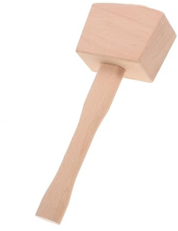 SEWACC Wooden Carpentry Hammer for Leathercraft Woodworking Mallet Small Handle for DIY Projects