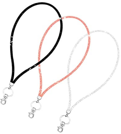 BUGUUYO 3stücke Teiliges Bling Schlüsselband Mit Metallverschluss Funkelnde Halskette Für Id-karten Und Schlüssel Und Champagner Für Büro Und Freizeit