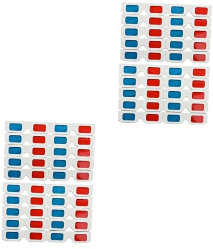 CAXUSD Gafas De Carton 40 Piezas Gafas De Cine 3D Gafas para Niños Gafas Rojas Gafas De Sol 3D Monturas De Gafas En 3D Portàtils Decoración para Cine Anteojos 3D Gafas De Juego 3D Sky-