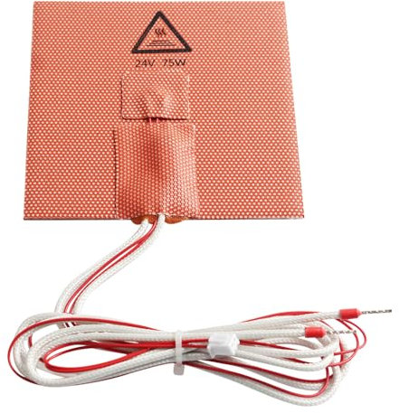 YIWEOG 3D-Druckerzubehör, Silikon-Heizkissen, 24 V, 60 W, Heizmatte, 100 x 100 mm, beheiztes Bett mit Thermistor, kompatibel mit Voro V0 3D-Drucker
