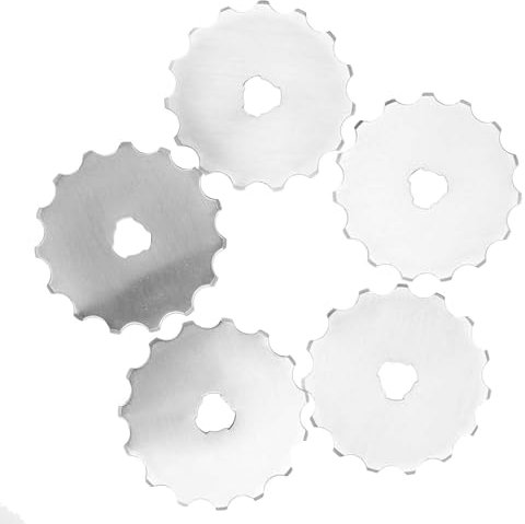 5 cuchillas de corte rotativas, cuchillas de repuesto rotativas perforantes de 45 mm, cuchillas de corte rotativas con borde de ganchillo para cortar manualidades, coser cuero