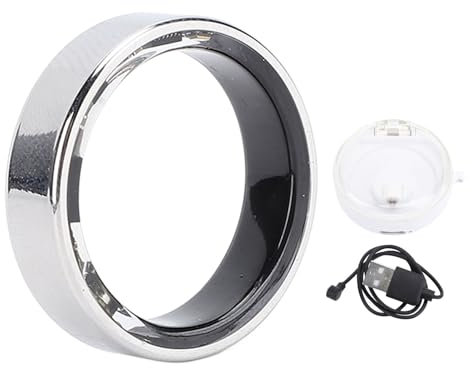 Health Rings for Women Men, Fitness Tracker with Heart Rate, Sleep Tracker, Step Counter Tracker, Water Proof Smart Ring for i Phone & Android (Inner Diameter 19.8mm)